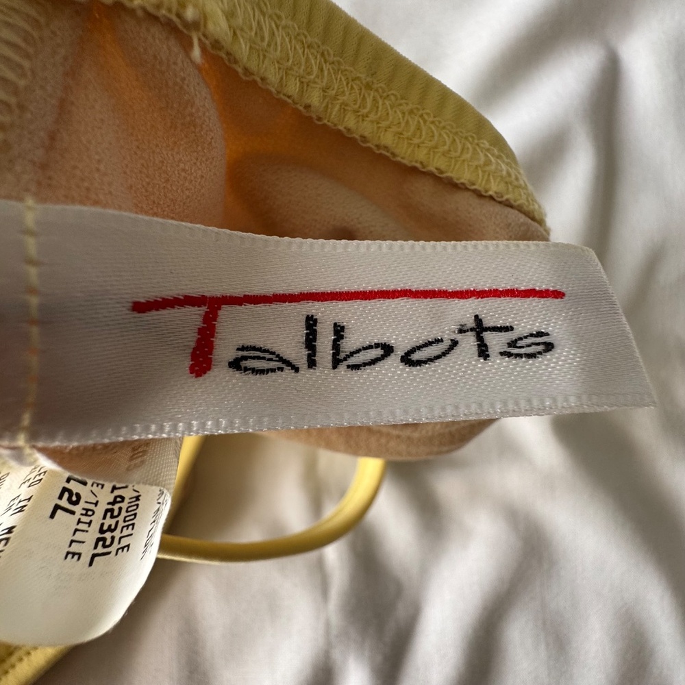 Talbots Women's Classic One Piece Swimsuit Yellow Size 12L‎ Beach Pool Vacation - Picture 5 of 15